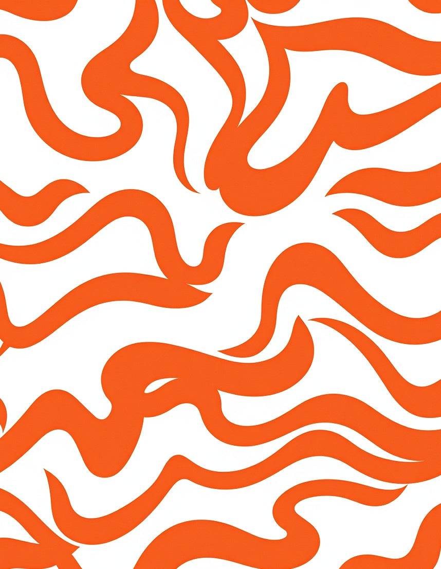 Dynamic Orange Swirl Pattern Rug