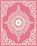 Ornate Sunburst Scrollwork Design Rug