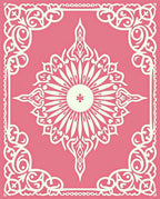 Ornate Sunburst Scrollwork Design Rug