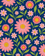 Floral Blooms Pattern In Vivid Colors Rug