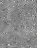Black and White Abstract Contour Lines Rug