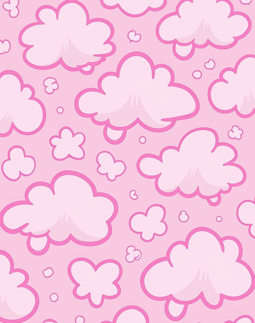 Pink Sky Cloud Pattern Rug