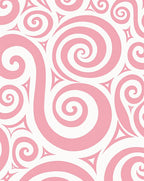 Pink Swirls and Triangles Pattern Rug