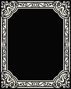 Black Cream Ornate Border Design Rug