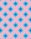 Pink Blue Floral Medallion Repeating Rug
