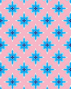 Pink Blue Floral Medallion Repeating Rug