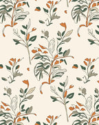 Botanical Vines Leaves Pattern Rug
