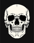 Bold Black and Cream Skull Graphic Rug
