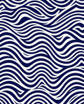 Modern Navy White Wave Pattern Rug
