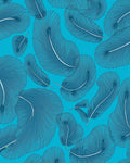 Deep Teal Feathered Swirl Rug