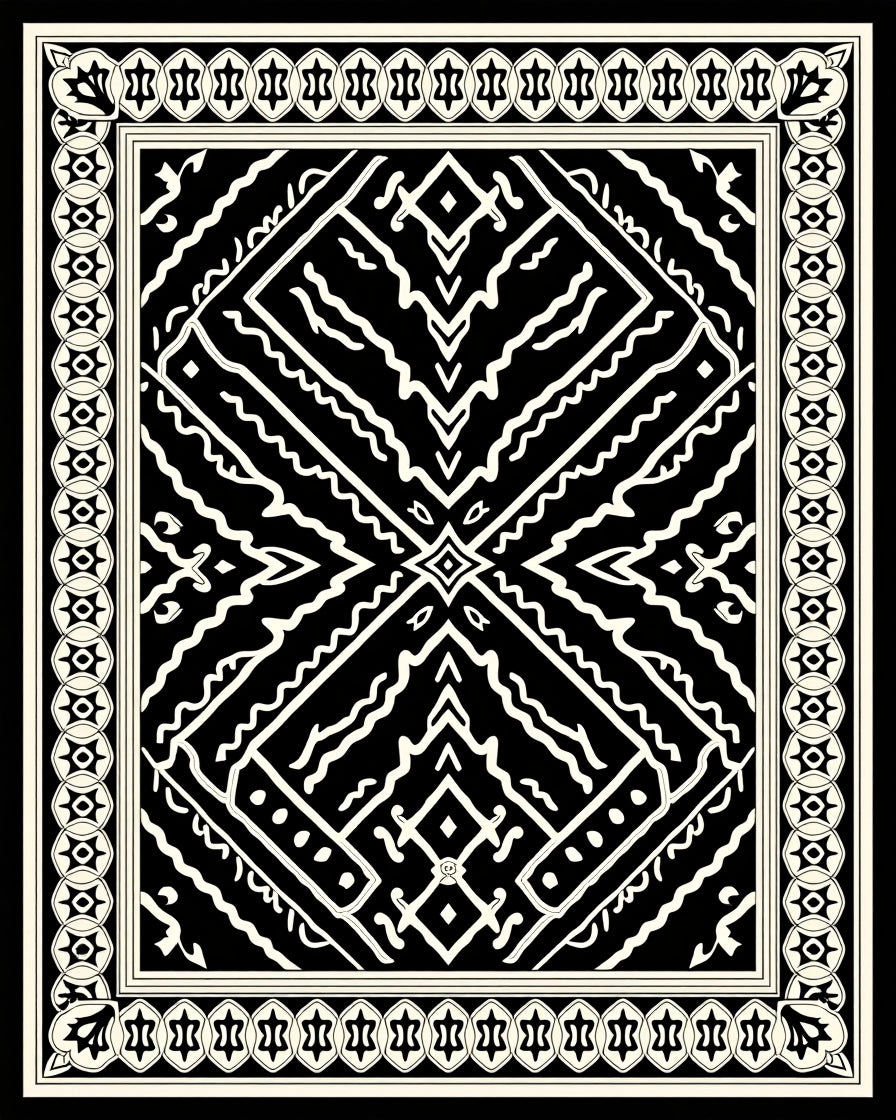 Bold Geometric Abstract Graphic Pattern Rug