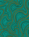 Teal And Orange Swirl Pattern Rug