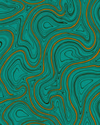 Teal And Orange Swirl Pattern Rug