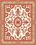 Ornate Red Floral Medallion Rug