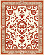 Ornate Red Floral Medallion Rug