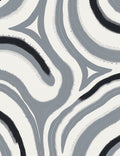 Abstract Gray Brushstroke Swirl Rug