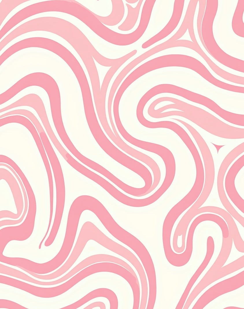 Pink Swirl Abstract Pattern Rug