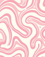 Pink Swirl Abstract Pattern Rug