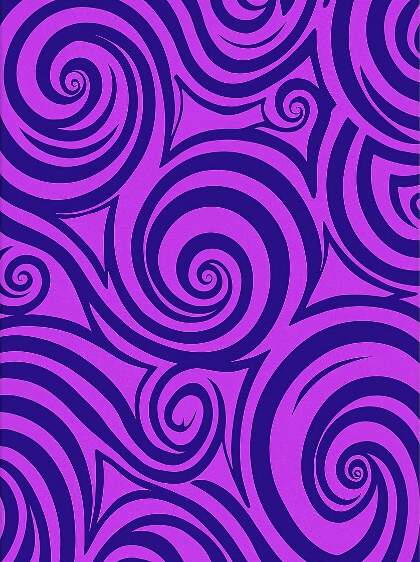 Purple Abstract Swirl Pattern Rug