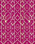 Geometric Art Deco Fuschia Pattern Rug