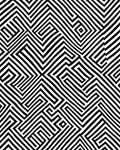 Modern Black White Geometric Maze Rug