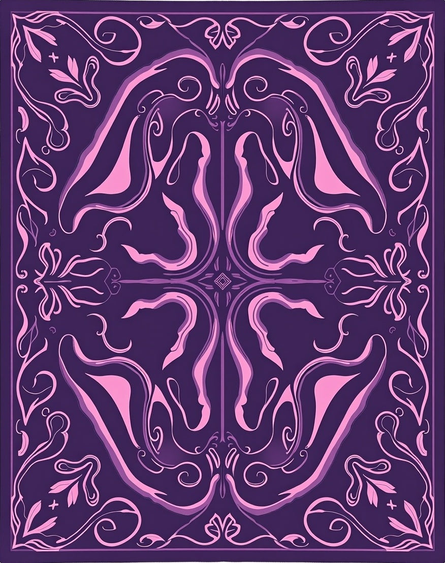 Abstract Swirls Lilac Pattern Rug