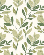 Green Leafy Botanical Pattern Rug