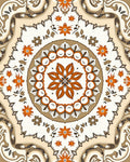 Mandala Floral Pattern With Earthy Tones Rug