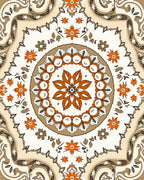 Mandala Floral Pattern With Earthy Tones Rug