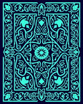 Intricate Floral Geometric Teal Design Rug