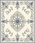 Elegant Floral Swirls Cream Rug