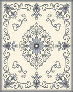 Elegant Floral Swirls Cream Rug