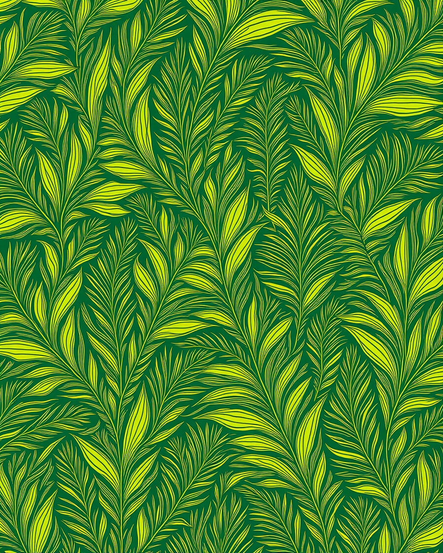 Lush Green Leafy Pattern Design Rug