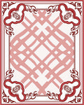 Art Nouveau Floral Red White Design Rug