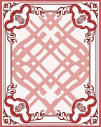 Art Nouveau Floral Red White Design Rug