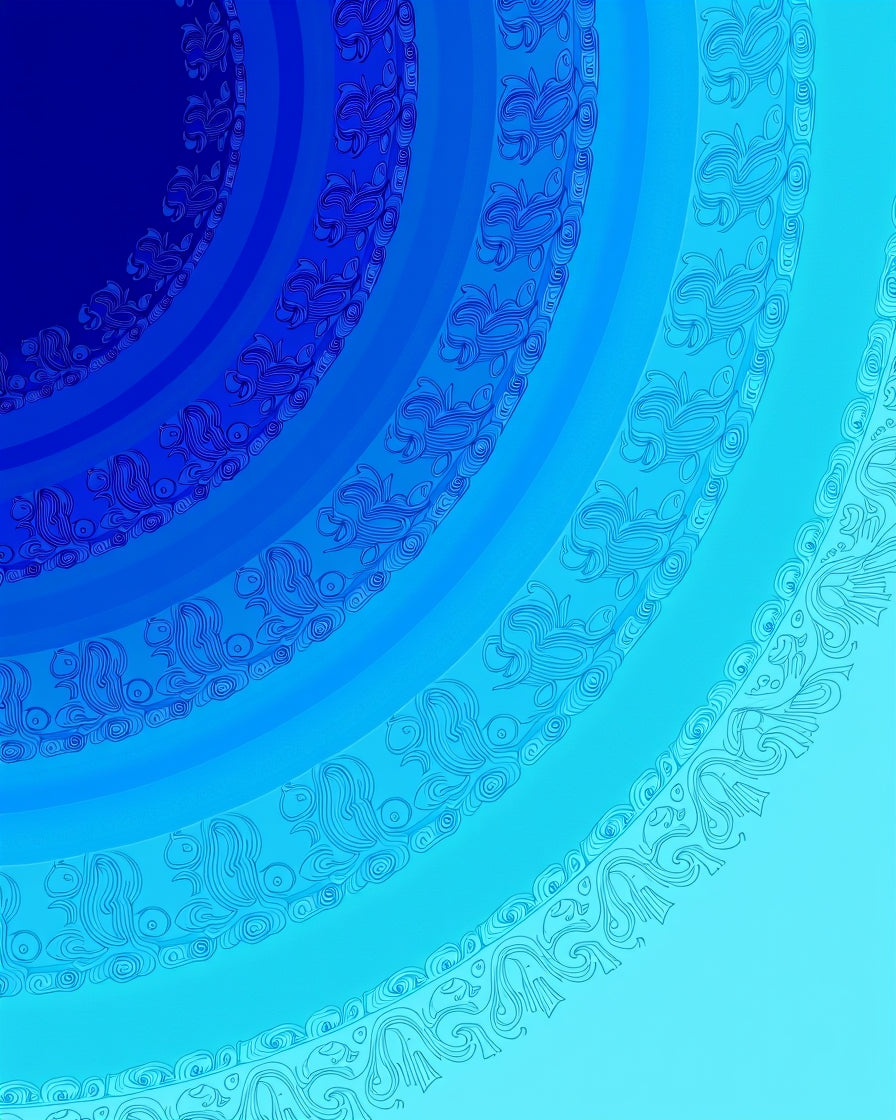 Oceanic Gradient Intricate Pattern Rug