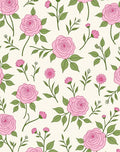 Charming Pink Rose Floral Pattern Rug