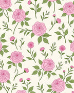 Charming Pink Rose Floral Pattern Rug