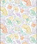 Whimsical Floral Outline Art Rug
