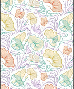 Whimsical Floral Outline Art Rug