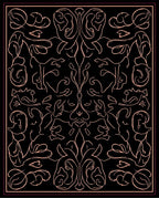 Art Nouveau Floral Outline Design Rug