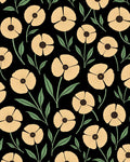 Yellow Floral Leaves Pattern Rug