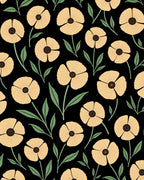 Yellow Floral Leaves Pattern Rug