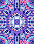 Vibrant Mandala Pattern Fluid Shapes Rug