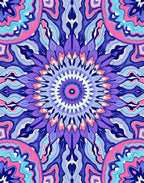 Vibrant Mandala Pattern Fluid Shapes Rug