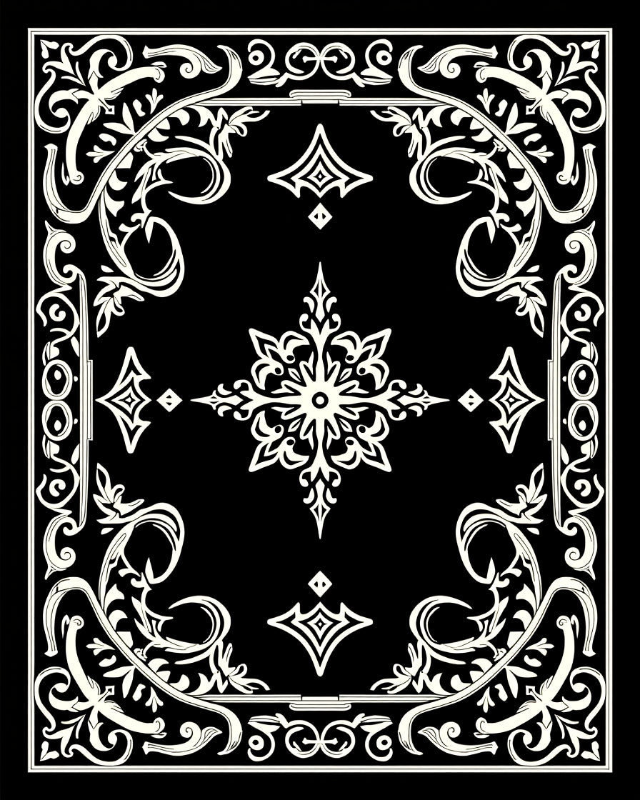 Classic Ivory Floral Scrollwork Design Rug