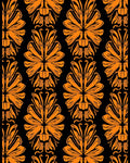 Bold Orange Floral Pattern Rug