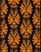 Bold Orange Floral Pattern Rug