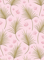 Tropical Palm Leaf Pink Pattern Rug