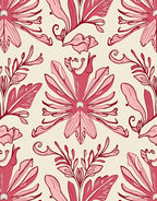 Floral Nouveau Pink Pattern Rug
